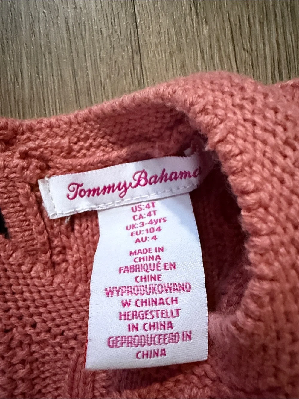 Tommy Bahama pink cable knit sweater dress size 4T